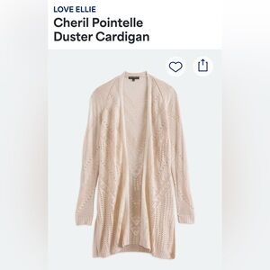 Love Ellie Cheril Pointelle Duster Cardigan - Cream